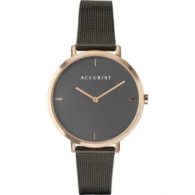 Accurist 8349 Ladies Black Rose Gold Watch