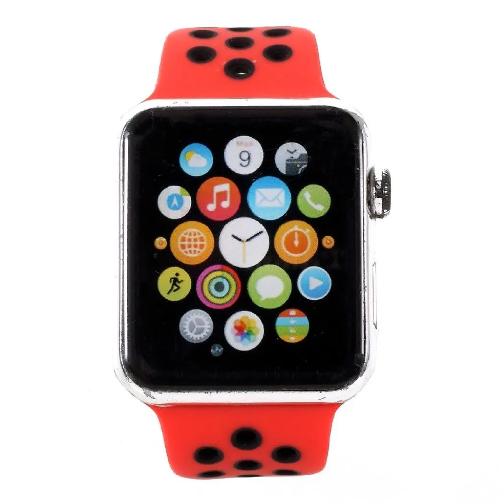 Apple Watch 42mm hollowing soft silicone watchband - Red