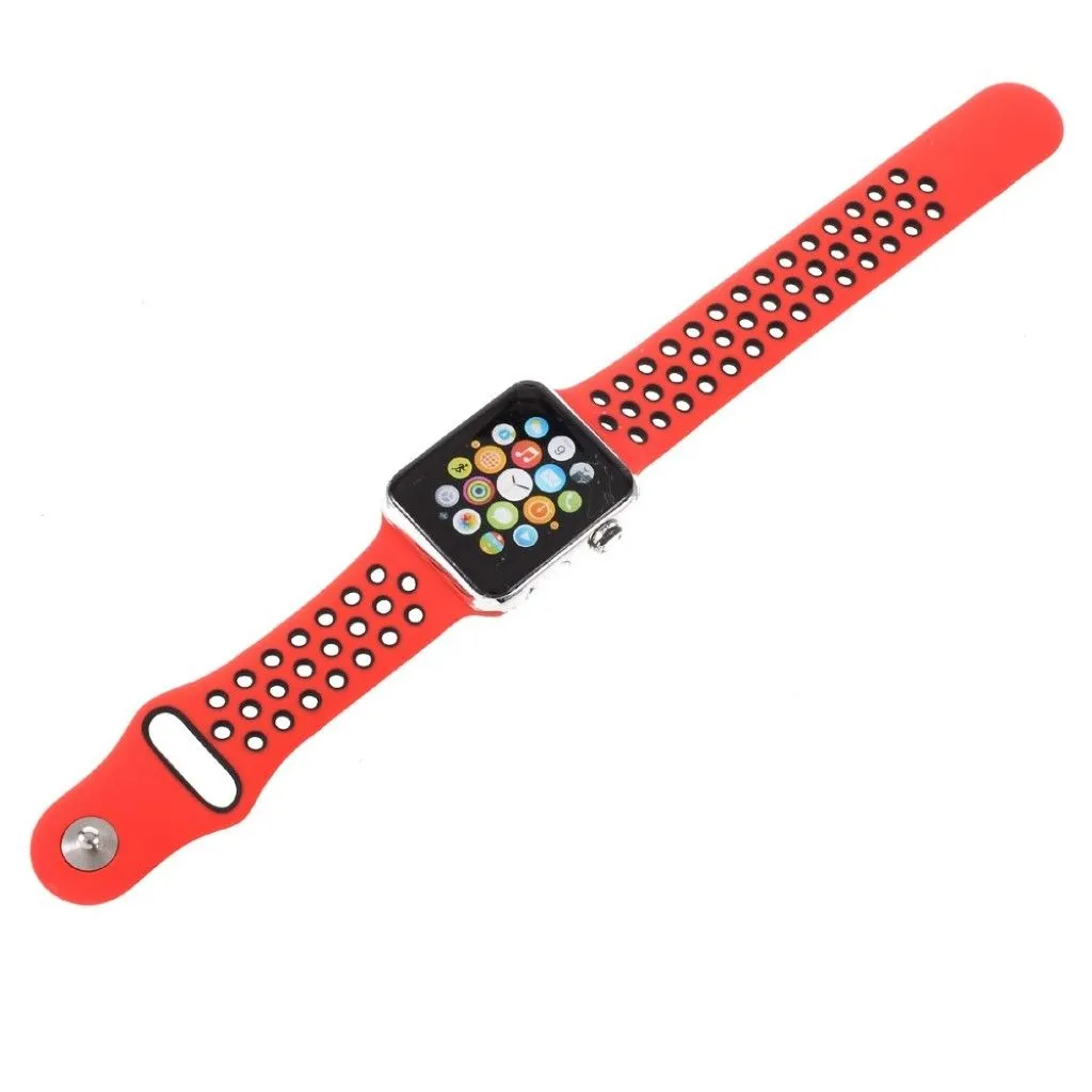 Apple Watch 42mm hollowing soft silicone watchband - Red