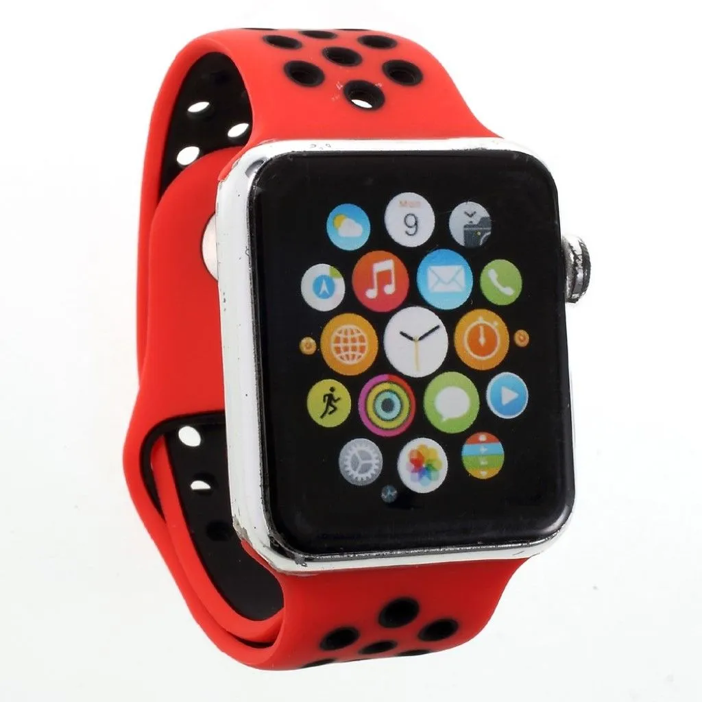 Apple Watch 42mm hollowing soft silicone watchband - Red