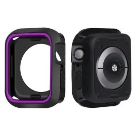 Apple Watch (45mm) dual color silicone cover - Black / Purple