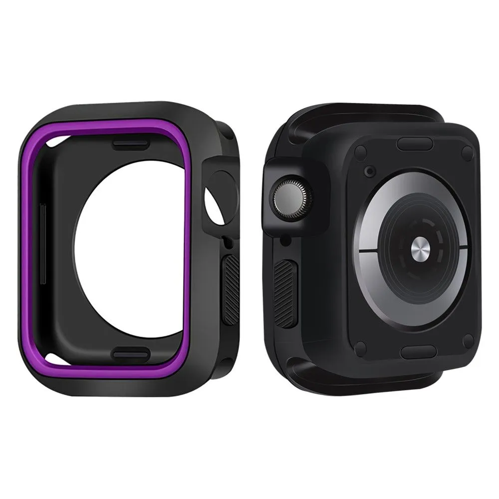 Apple Watch (45mm) dual color silicone cover - Black / Purple