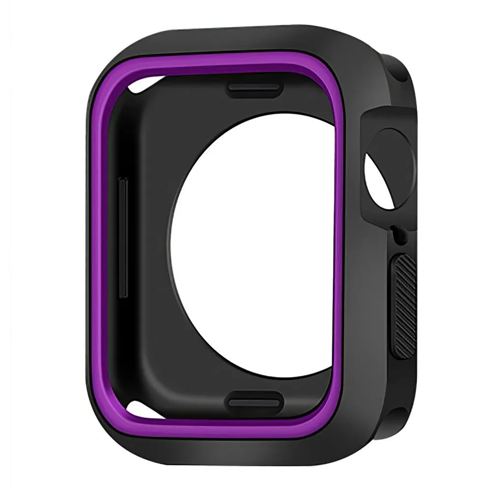 Apple Watch (45mm) dual color silicone cover - Black / Purple