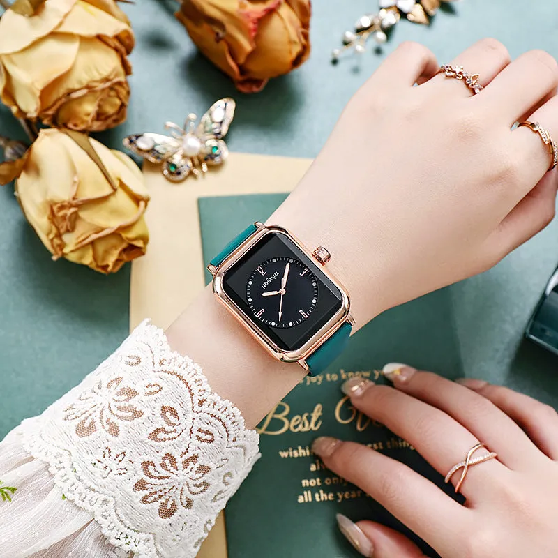 Artistic Luminous Quartz Watch Women's Wholesale Online Influencer Fashion Silicone Small Square Watch Women's Watch