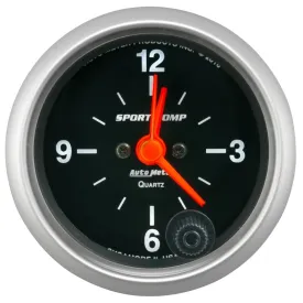 Autometer Sport-Comp 2-1/16in. 12 Hour Analog Clock Gauge