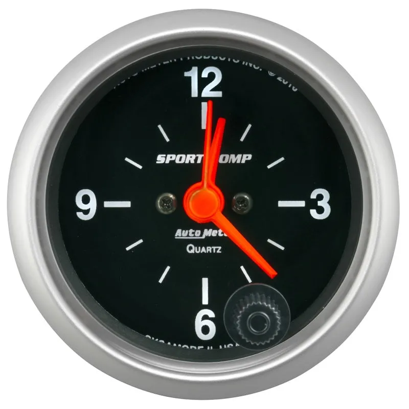 Autometer Sport-Comp 2-1/16in. 12 Hour Analog Clock Gauge