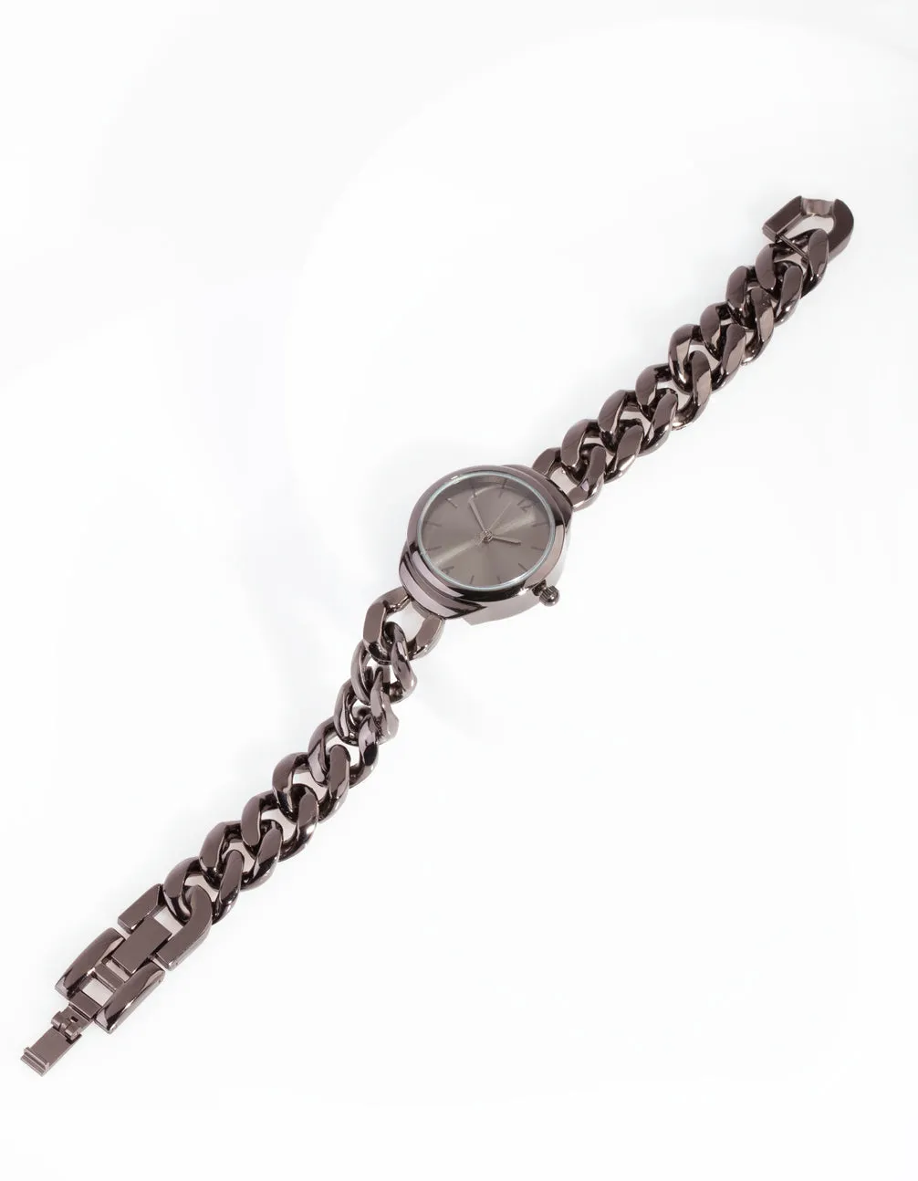 Black Round Chain Watch