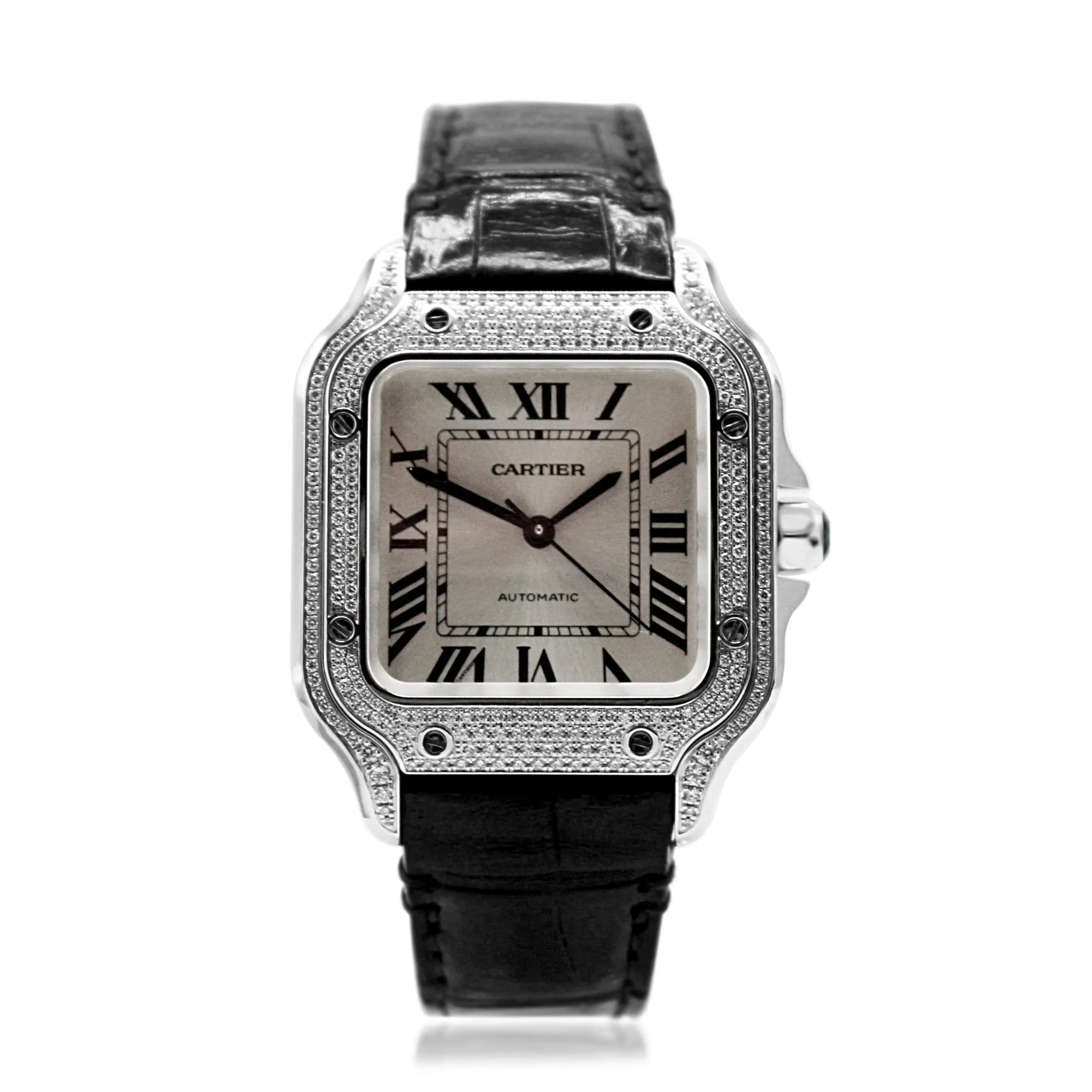 Cartier Santos Diamond Set Automatic Watch - Model 4190