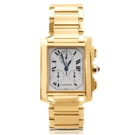 Cartier Tank Chronoflex 36 x 28mm Quartz Watch - 18ct Yellow Gold