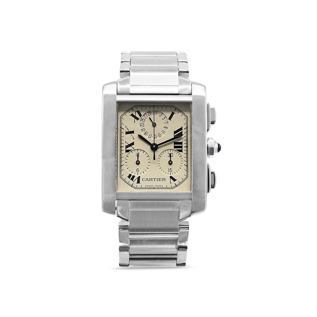 Cartier Tank Chronoflex 36 x 28mm Steel Quartz Watch