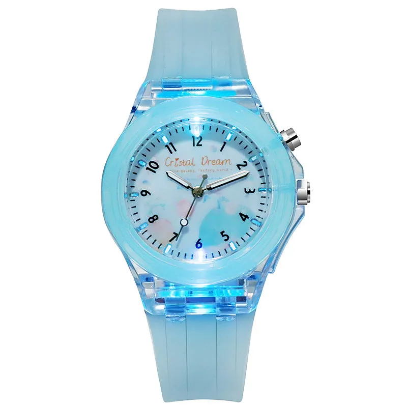 Children's Watch Luminous Led Watch Boys and Girls Primary School Student Watch Cartoon Luminous Fashion Watch