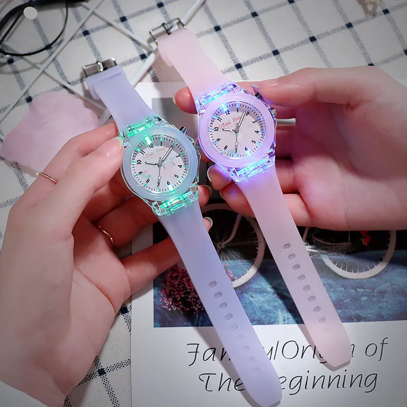 Children's Watch Luminous Led Watch Boys and Girls Primary School Student Watch Cartoon Luminous Fashion Watch