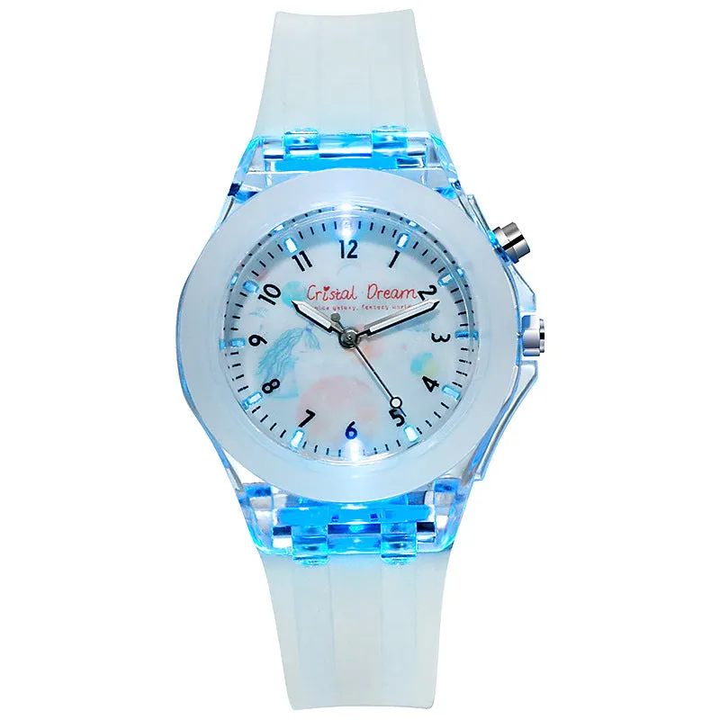 Children's Watch Luminous Led Watch Boys and Girls Primary School Student Watch Cartoon Luminous Fashion Watch