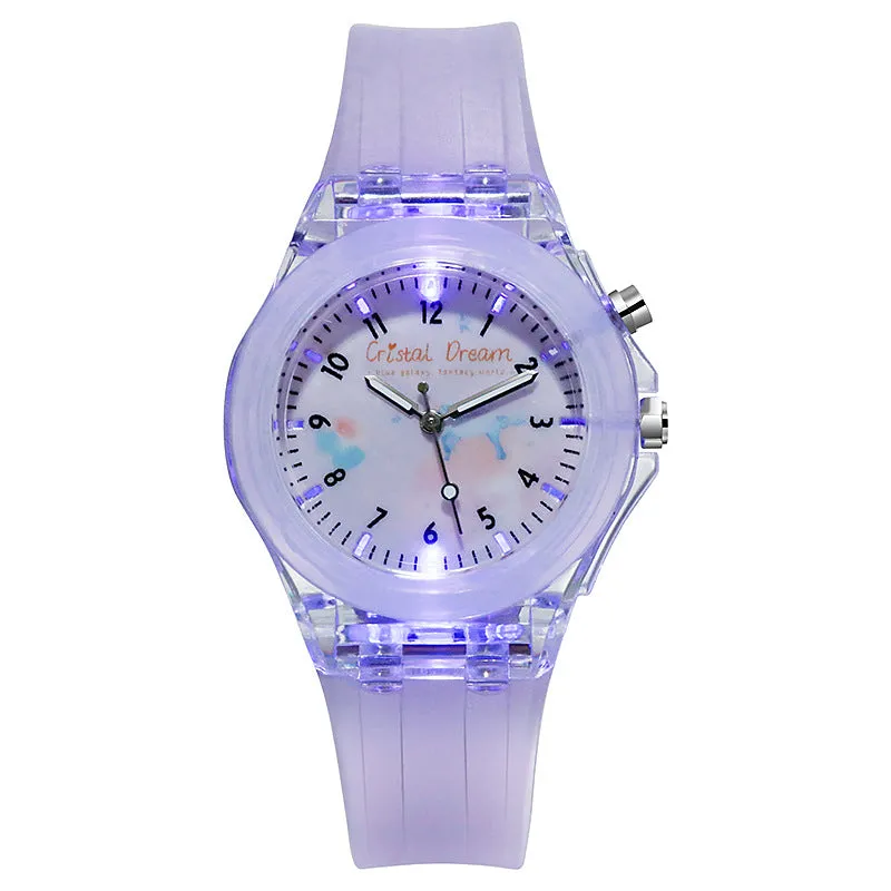 Children's Watch Luminous Led Watch Boys and Girls Primary School Student Watch Cartoon Luminous Fashion Watch