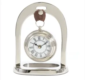 Chrome Clock On Stand 17x10x23cm