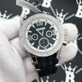 Chronograph Rubber Band .25 Carat Diamond Hip Hop Watch JoJino