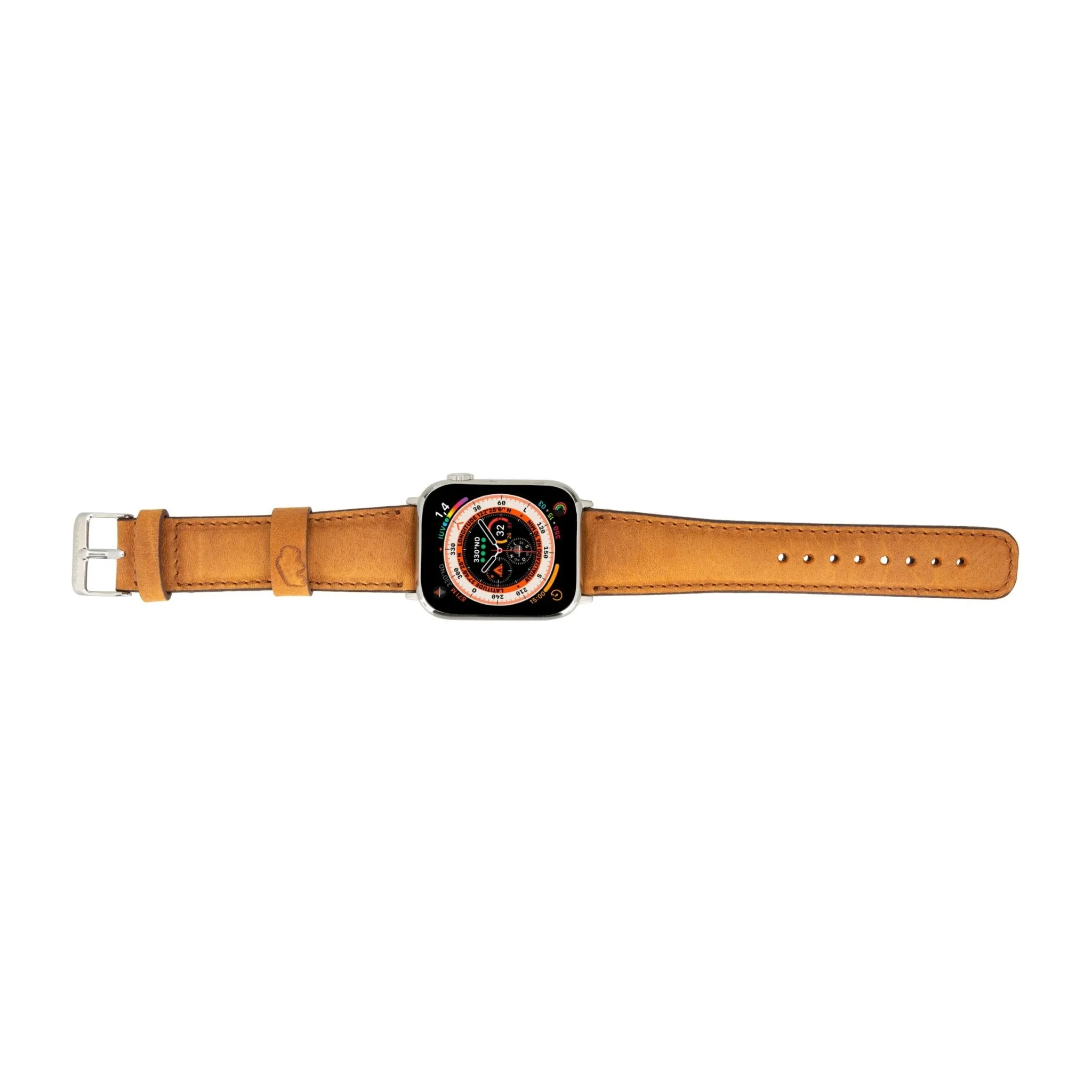 Classic Band for Apple Watch 40mm / 41mm, Golden Brown, Silver Hardware