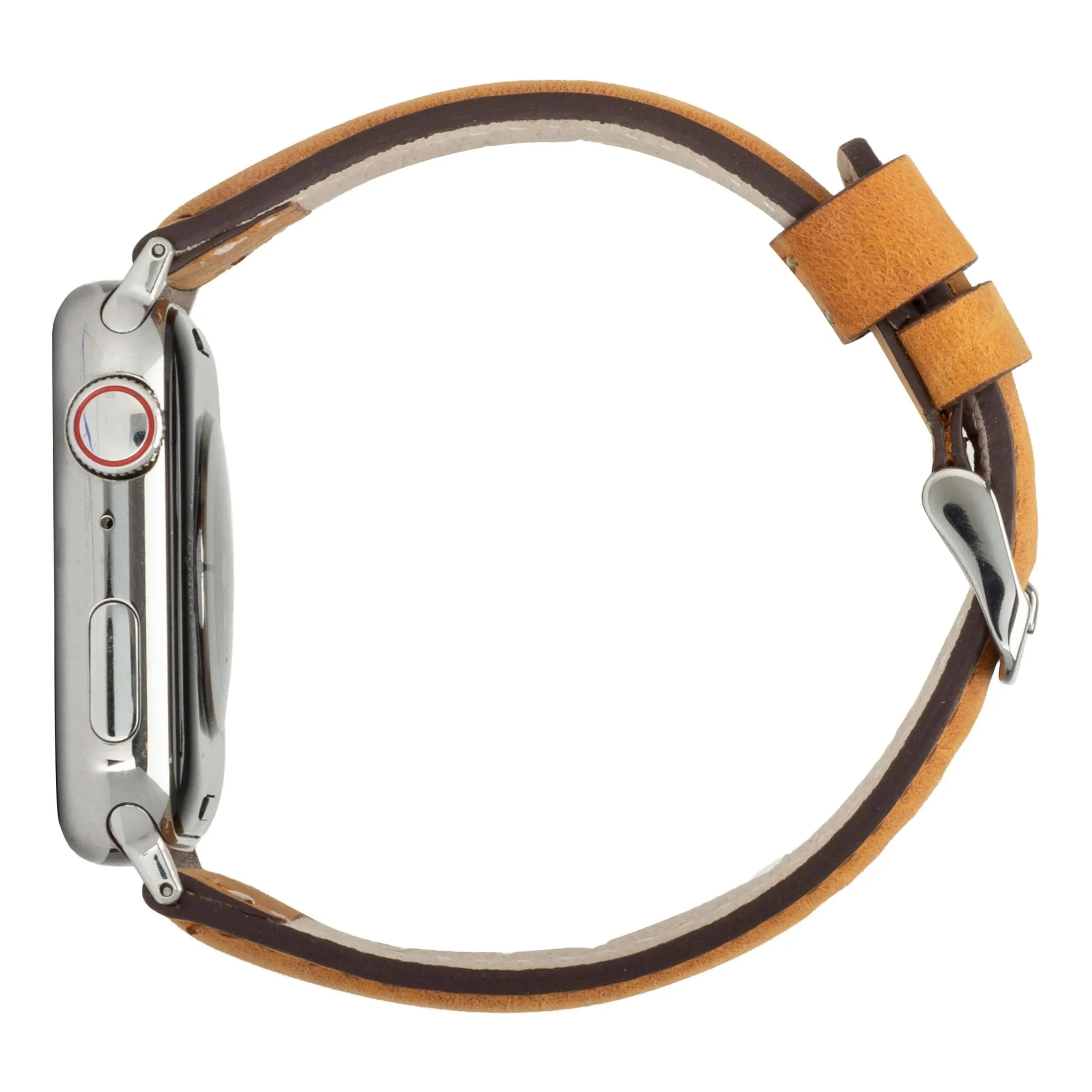 Classic Band for Apple Watch 40mm / 41mm, Golden Brown, Silver Hardware