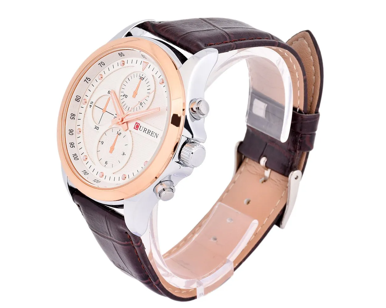 CURREN Captain Leather Band Quartz Men's Casual Wrist Watch