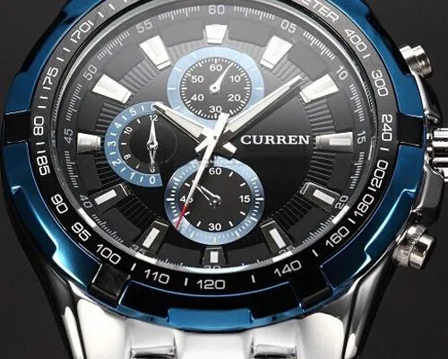 CURREN Quartz Stainless Steel Tachymeter Analog Mens Sport Watch