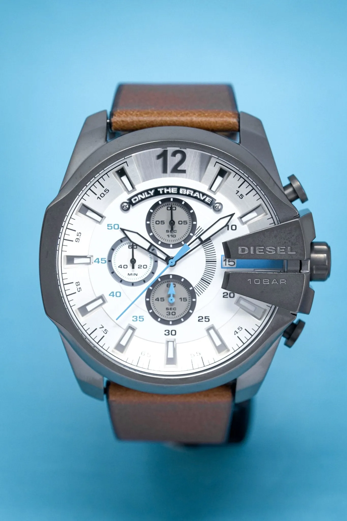 Diesel Men's Chronograph Watch Mega Chief White Brown