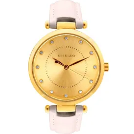 Ellis & Co Amelia Crystal Set White Leather Womens Watch