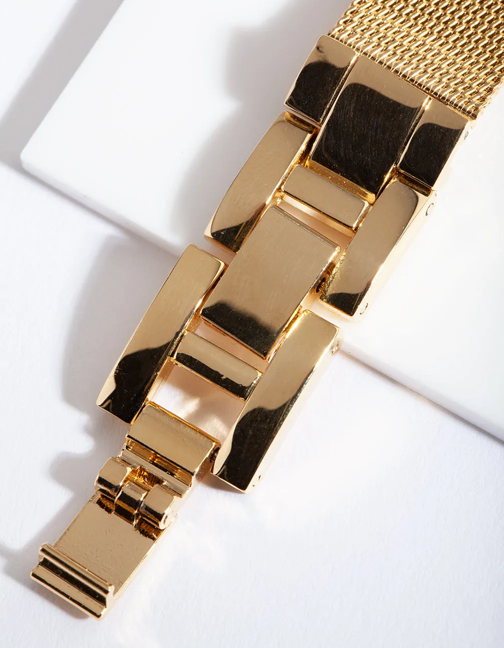 Gold Diamante Circle Watch