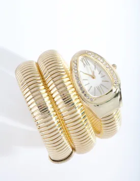 Gold Wrap Snake Watch