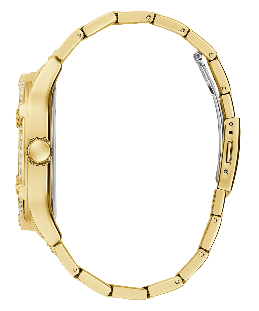 GUESS Mens Gold Tone Multi-function Watch