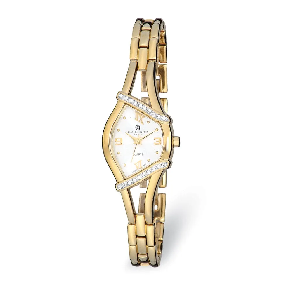 Ladies Charles Hubert IPG-plated Crystal Watch