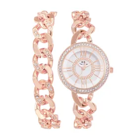 Light Luxury Women's Watch Roman Dial Full Diamond Quartz Watch Fashion Simple Double Chain Watch