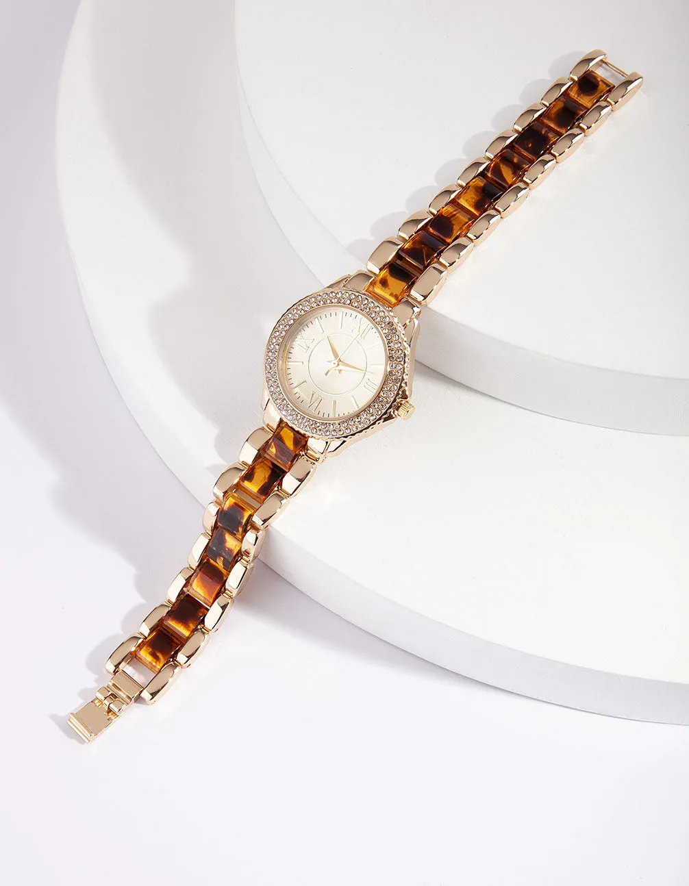 Luxe Gold Tortoiseshell Watch