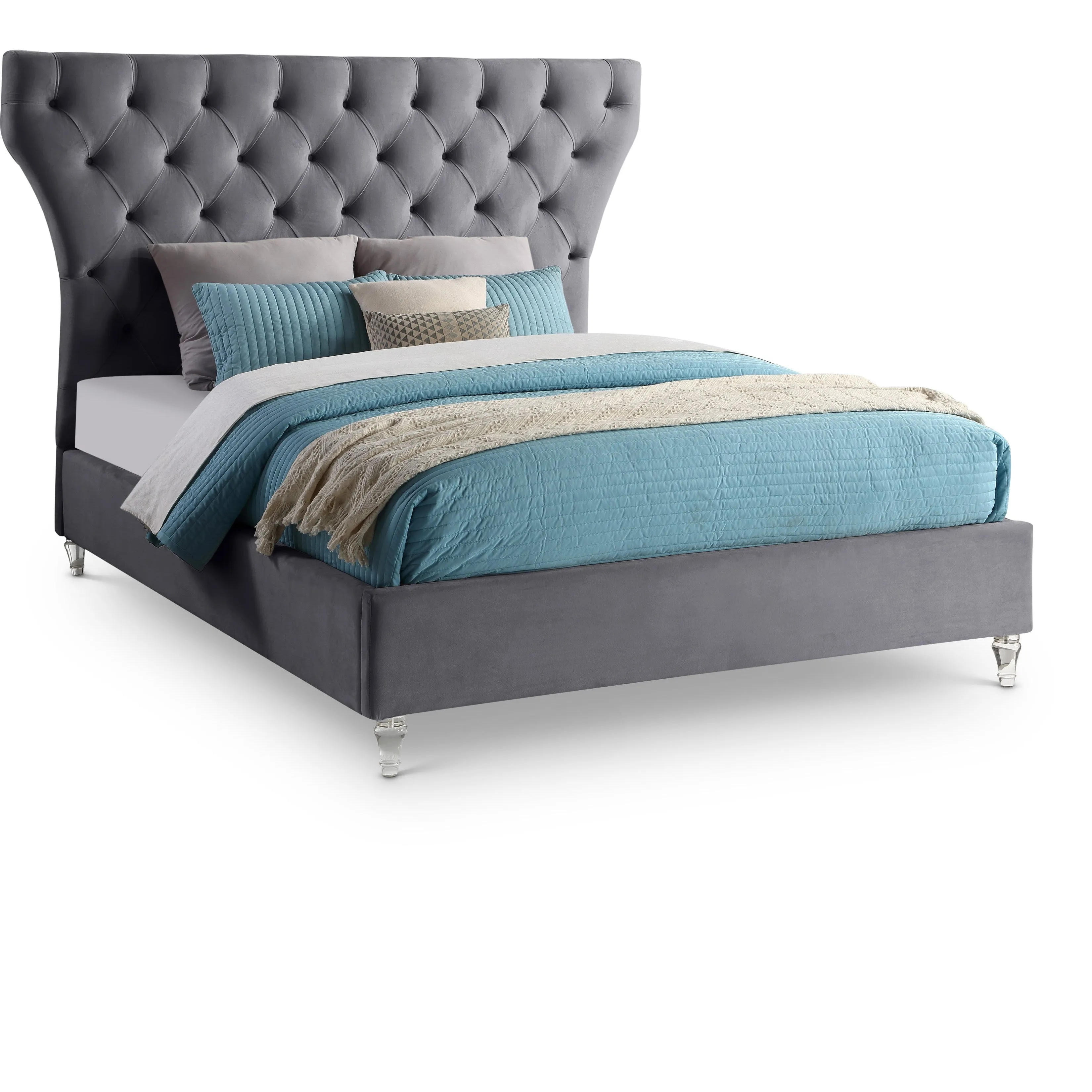 Meridian Furniture Kira Velvet Bed