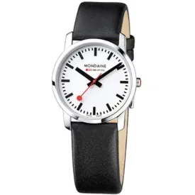 Mondaine Women's A672.30351.11SBB Simply Elegant Leather Band Watch