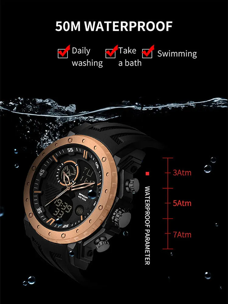 Multi-Functional Dual Display Luminous Smart Watch Waterproof Outdoor Sports Watch