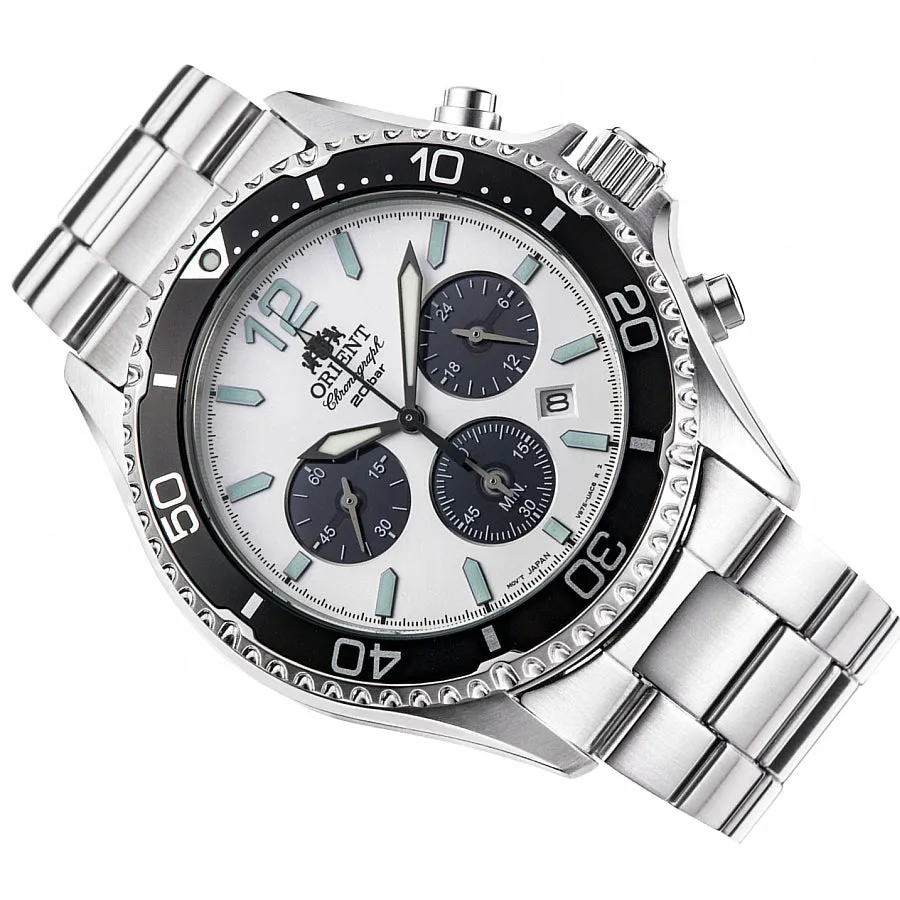 Orient Mako Solar Men's Silver Watch RA-TX0203S10B