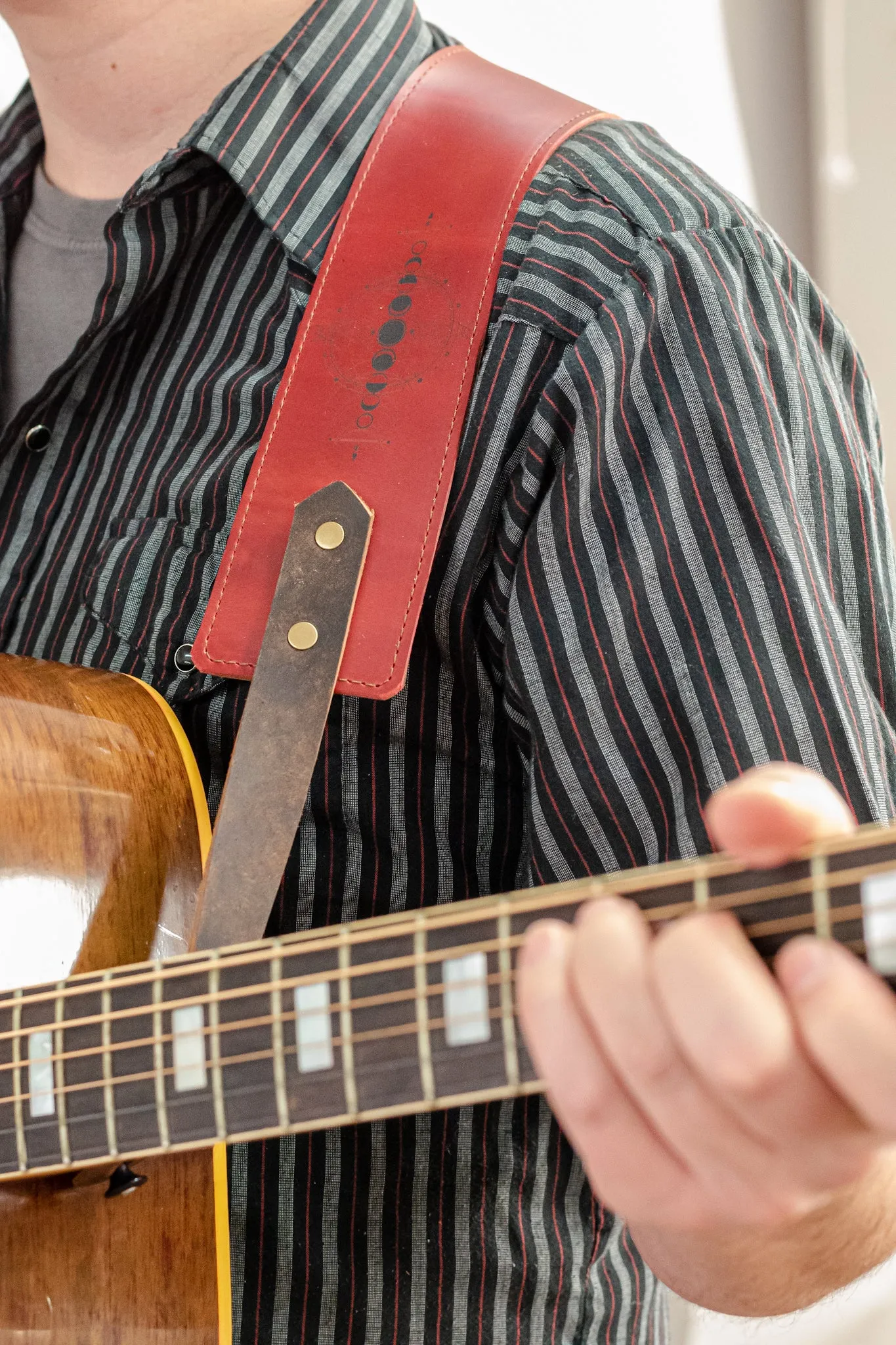 Personalized Leather Guitar Strap |  Handmade Banjo Strap  | Made in USA