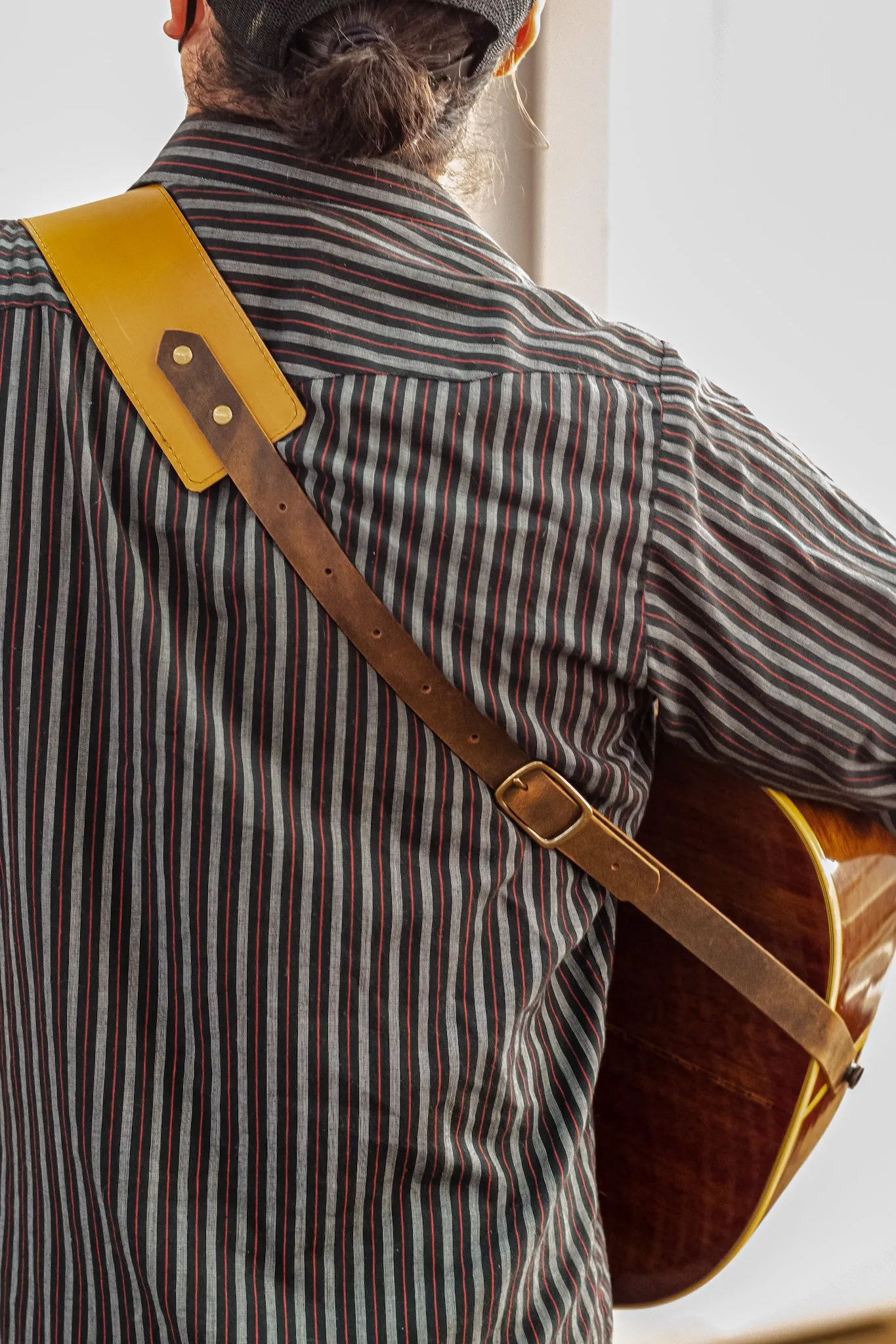 Personalized Leather Guitar Strap |  Handmade Banjo Strap  | Made in USA