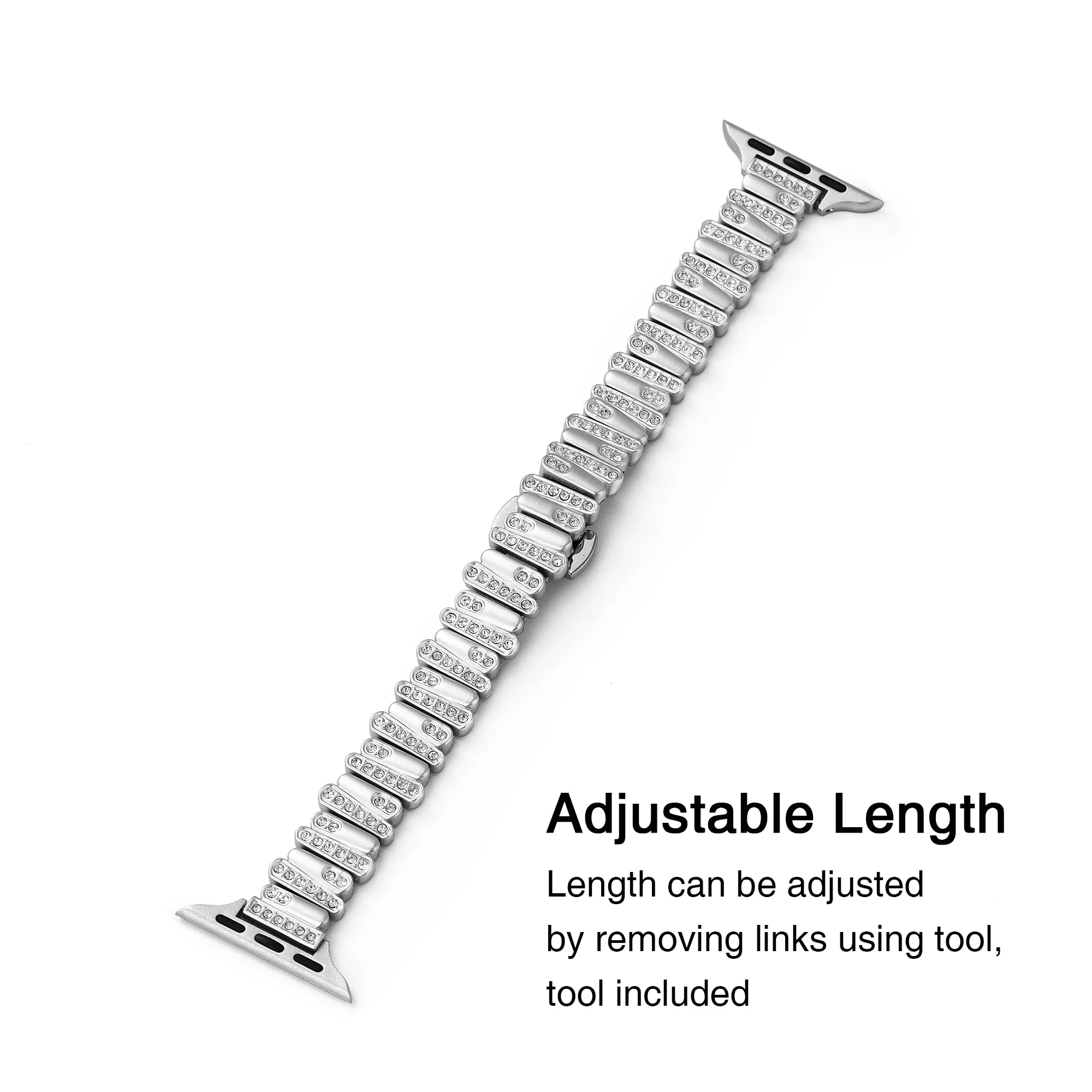 Rhinestone Geo Metal Watch Band