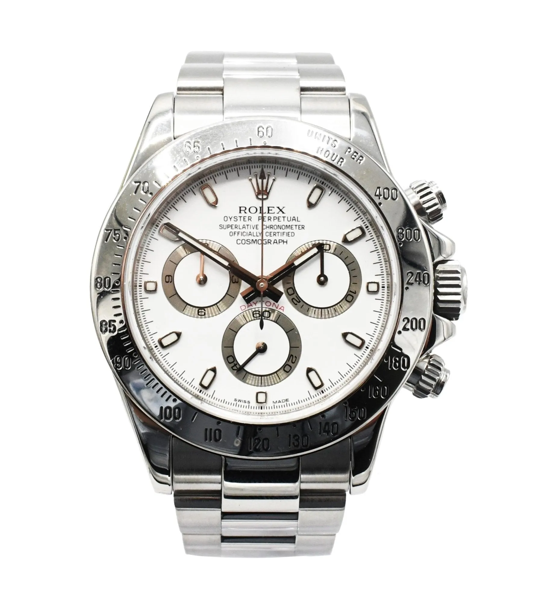 Rolex Cosmograph Daytona 40mm APH White Dial Steel Watch - Ref: 116520