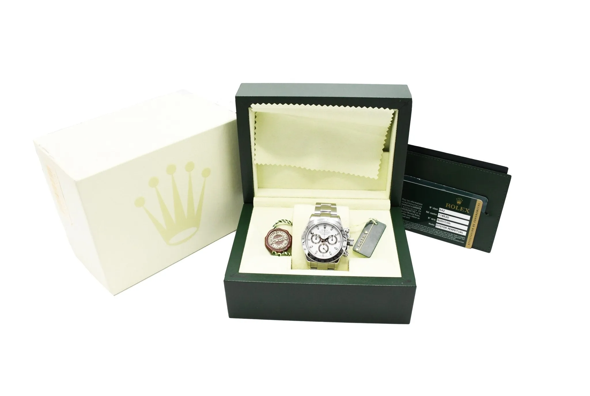 Rolex Cosmograph Daytona 40mm APH White Dial Steel Watch - Ref: 116520