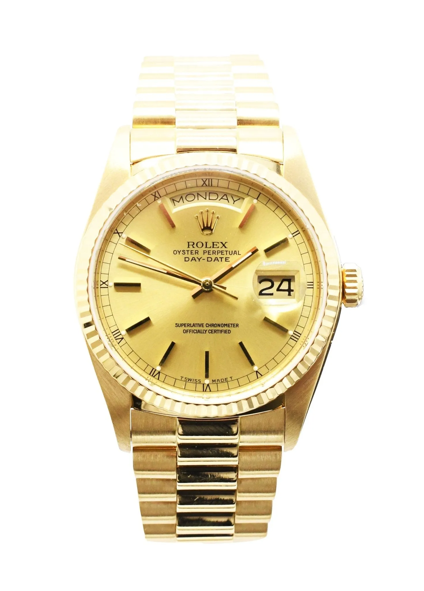 Rolex Day Date Watch - 18ct Yellow Gold - Ref 18038