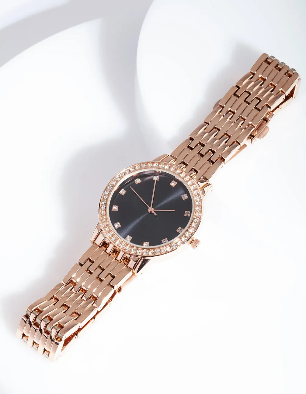 Rose Gold Diamante Classic Watch