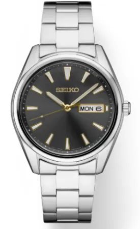 Seiko -Men's Essentials Stainless Steel Quartz with Charcoal