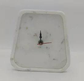 VR SOURCING White Marble Table Clock