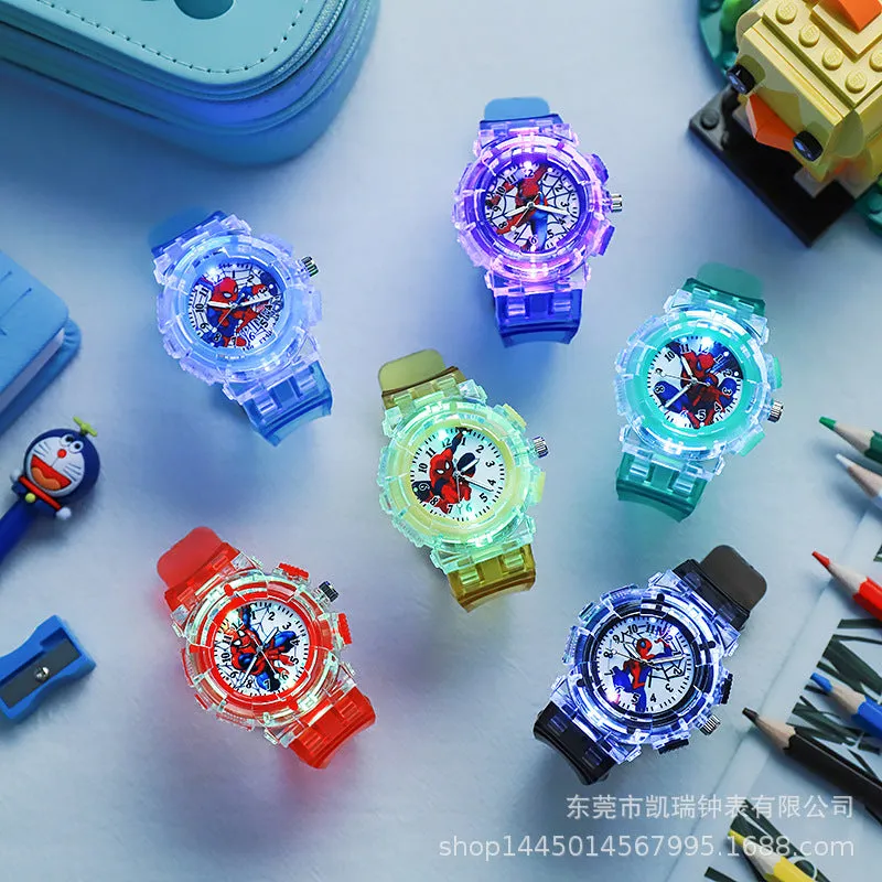 Watch Cartoon Marvel Watch Student Watch LED Luminous with Light