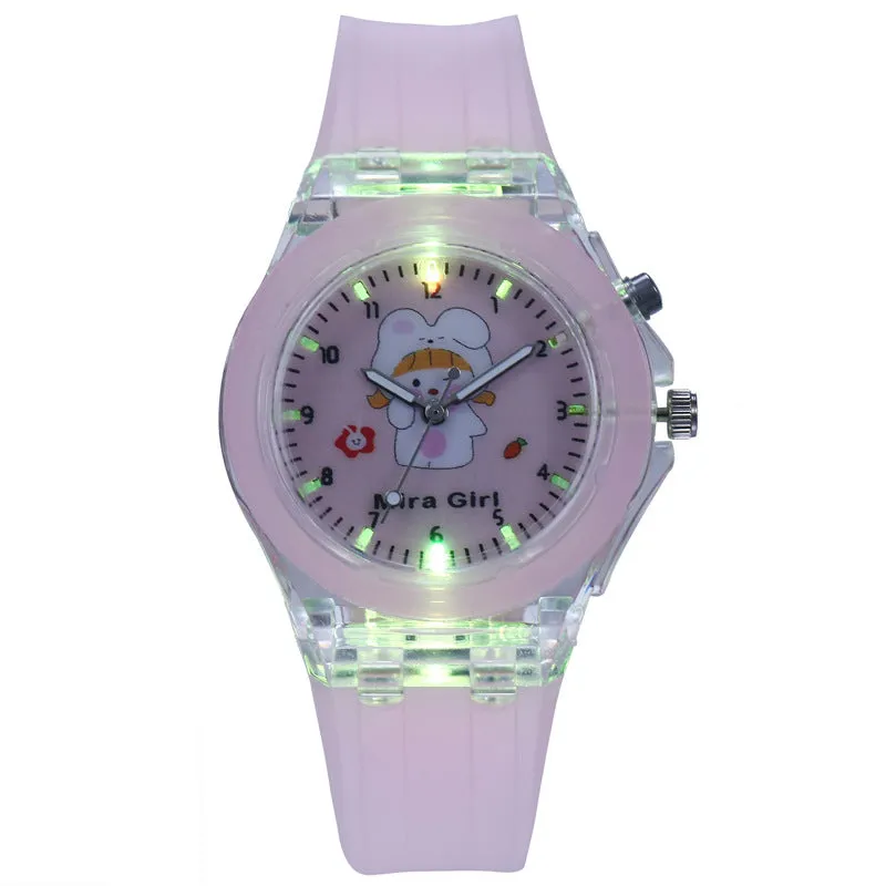 Watch Silicone Children's Watch Quartz Watch Luminous Flashing Light Watch