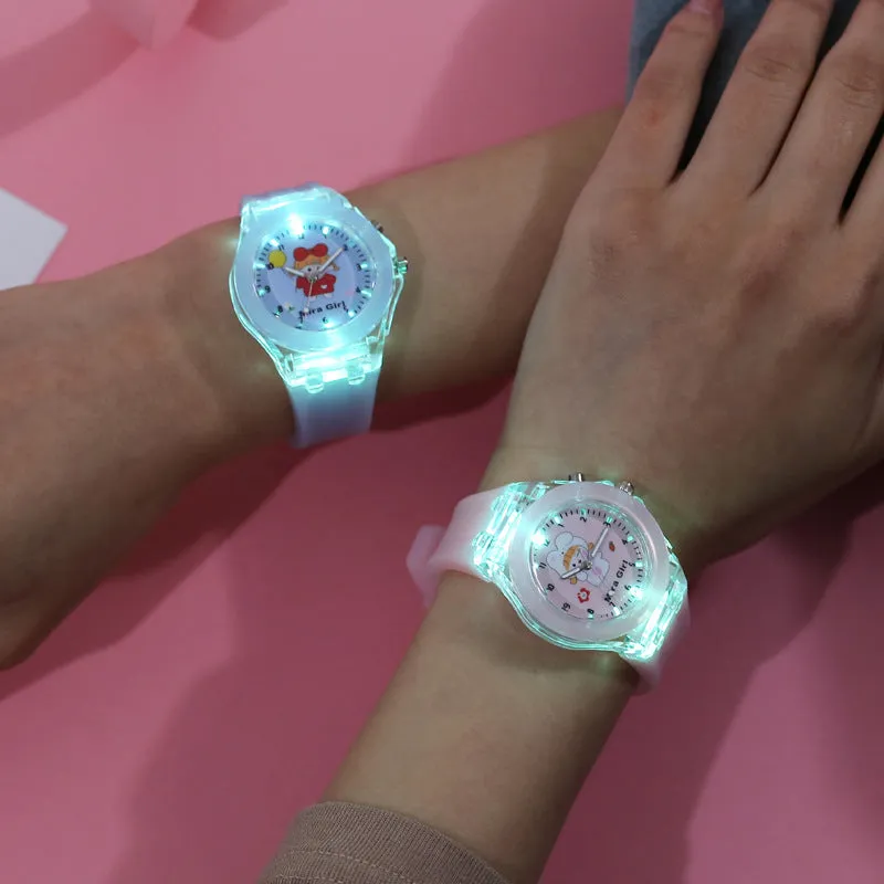 Watch Silicone Children's Watch Quartz Watch Luminous Flashing Light Watch