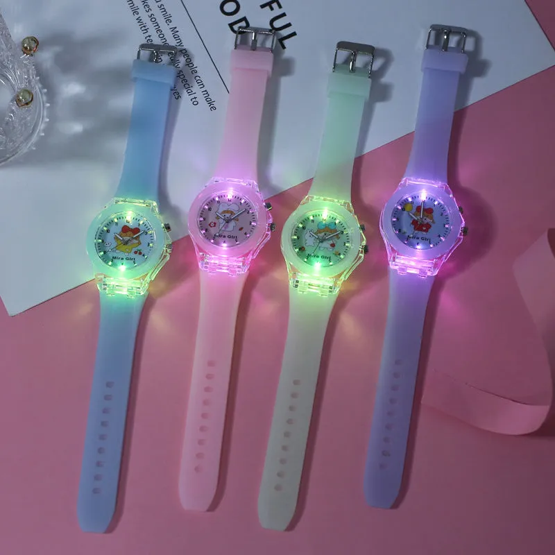 Watch Silicone Children's Watch Quartz Watch Luminous Flashing Light Watch