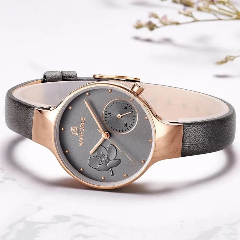 Women's Elegant Leather Quartz Watch